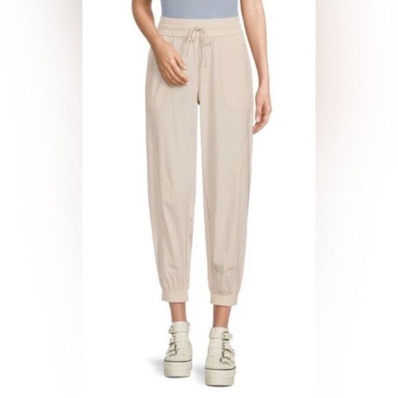 Spyder Active Jogger Pants Ivory Ecru High Waist Pockets Pull On Size M - Picture 1 of 12